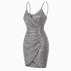 Grey Sequin Party Dress