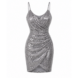 Grey Sequin Party Dress