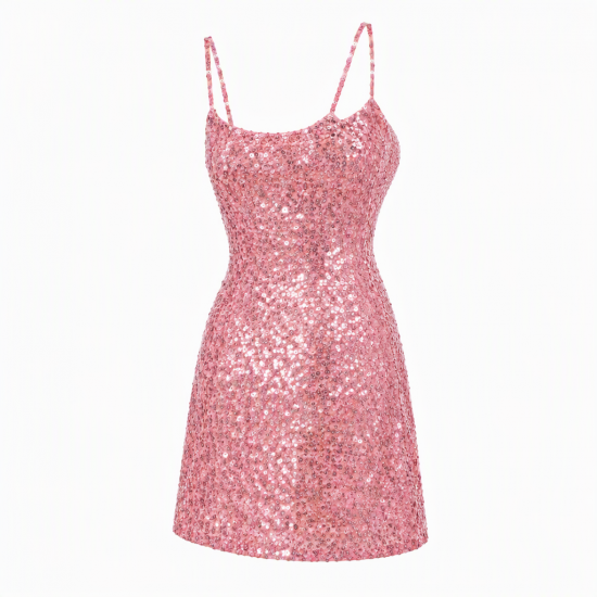 Pink Sequin Women's Dress