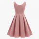 Scoop Neck Sleeveless Pleated Fit Flare Dress