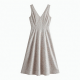 V-Neck Sleeveless Floral Cotton Midi Dress
