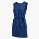Royal Blue Sleeveless Shift Belted Women's Dress