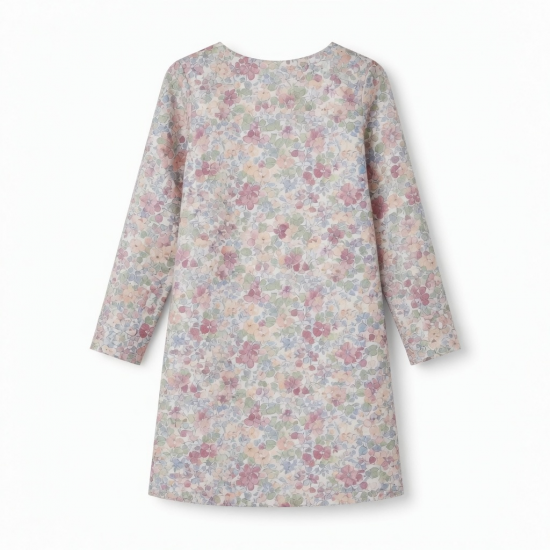 Long Sleeve Shift Lined Floral Dress
