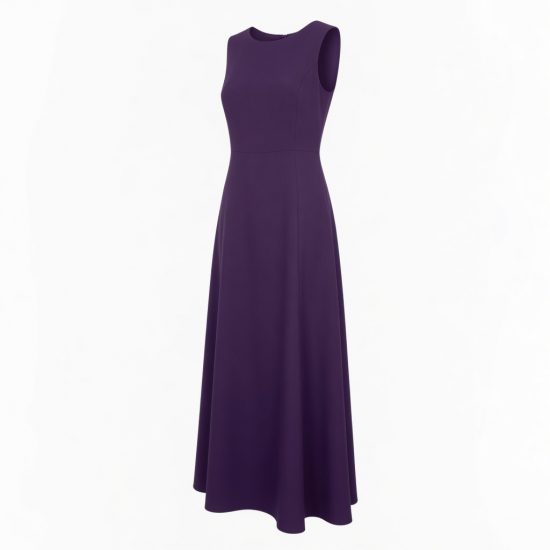 Purple Sleeveless Lined Maxi Dress