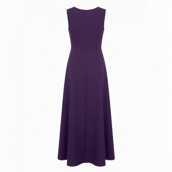 Purple Sleeveless Lined Maxi Dress