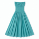 Turquoise Strapless Gathered Women's Maxi Dress