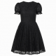Black Pleated Lace Dress