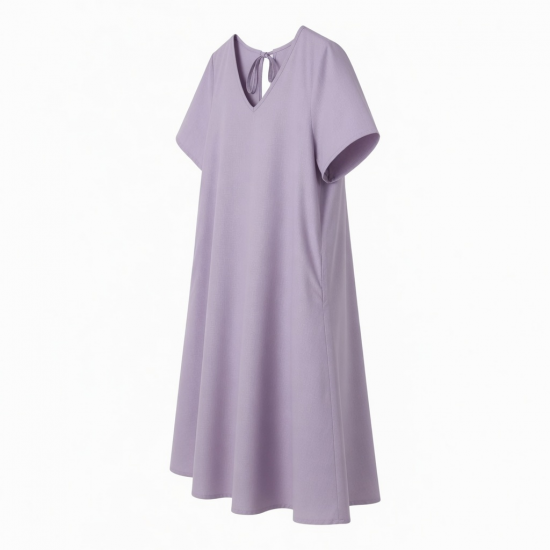 V-Neck A-Line Loose Fit Summer Women's Dress
