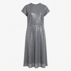 Grey Sequin Silk Dress