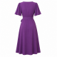 Purple Wrap Midi Dress