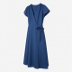 Blue Wrap Midi Dress