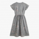 Grey Floral Silk Dress