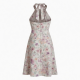 Halter Sleeveless Floral Women's Midi Dress