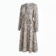 V-Neck Long Sleeve Wrap Floral Midi Dress
