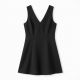Black V-Neck Sleeveless Mini Dress